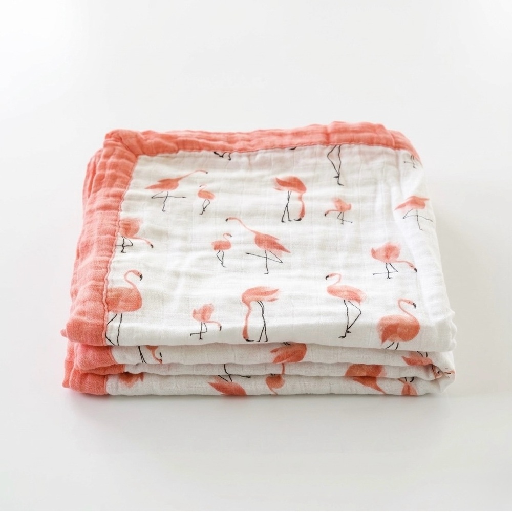 Muslin Tree Flamingo Dreams Cotton Muslin Baby Blanket
